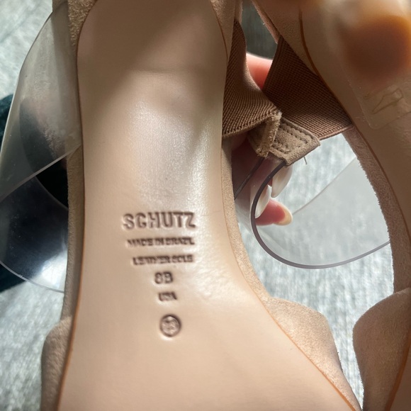 SCHUTZ Tan Heels with Clear Strap - Picture 11 of 11